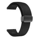 22mm Magnetic Black Buckle Silicone Leather Watch Band(Black) - 2