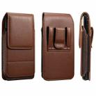 For 6.1 inch Vertical Style Lamb Texture Wear-resistant Card Slot Waist Bag Leather Phone Case(Brown) - 1
