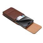 For 6.1 inch Vertical Style Lamb Texture Wear-resistant Card Slot Waist Bag Leather Phone Case(Brown) - 3