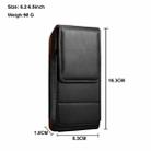 For 6.2-6.5 inch Vertical Style Lamb Texture Wear-resistant Card Slot Waist Bag Leather Phone Case(Black) - 2