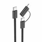 Borofone BX104 USB-C / Type-C to USB-C / Type-C/8 Pin Fast Charge Data Cable, Length:1m(Black) - 2