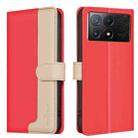 For Xiaomi Poco X6 Pro / Redmi K70E Color Matching RFID Anti-theft Leather Phone Case(Red) - 1