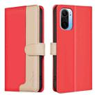 For Xiaomi Poco F3 / Mi 11i Color Matching RFID Anti-theft Leather Phone Case(Red) - 1