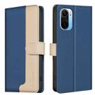 For Xiaomi Poco F3 / Mi 11i Color Matching RFID Anti-theft Leather Phone Case(Blue) - 1