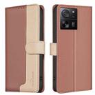 For Xiaomi 13T / Redmi K60 Ultra Color Matching RFID Anti-theft Leather Phone Case(Brown) - 1