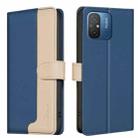For Xiaomi Poco C55 / Redmi 12C Color Matching RFID Anti-theft Leather Phone Case(Blue) - 1