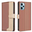 For Xiaomi Poco F5 5G Color Matching RFID Anti-theft Leather Phone Case(Brown) - 1