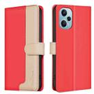 For Xiaomi Poco F5 5G Color Matching RFID Anti-theft Leather Phone Case(Red) - 1