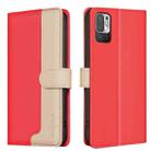 For Xiaomi Poco M3 Pro / Redmi Note 10 5G Color Matching RFID Anti-theft Leather Phone Case(Red) - 1