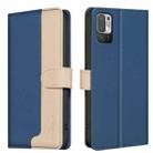 For Xiaomi Poco M3 Pro / Redmi Note 10 5G Color Matching RFID Anti-theft Leather Phone Case(Blue) - 1