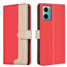For Xiaomi Redmi 10 5G / Note 11E Color Matching RFID Anti-theft Leather Phone Case(Red) - 1