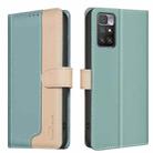 For Xiaomi Redmi 10 2022 / Note 11 4G Color Matching RFID Anti-theft Leather Phone Case(Green) - 1