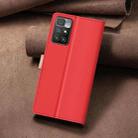 For Xiaomi Redmi 10 2022 / Note 11 4G Color Matching RFID Anti-theft Leather Phone Case(Red) - 3