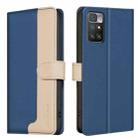 For Xiaomi Redmi 10 2022 / Note 11 4G Color Matching RFID Anti-theft Leather Phone Case(Blue) - 1