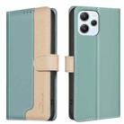 For Xiaomi Redmi 12 4G Color Matching RFID Anti-theft Leather Phone Case(Green) - 1