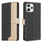 For Xiaomi Redmi 12 4G Color Matching RFID Anti-theft Leather Phone Case(Black) - 1