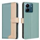 For Xiaomi Redmi 13C Color Matching RFID Anti-theft Leather Phone Case(Green) - 1