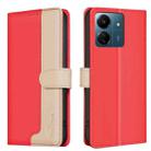 For Xiaomi Redmi 13C Color Matching RFID Anti-theft Leather Phone Case(Red) - 1