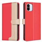 For Xiaomi Redmi A1 / A1+ / A2 Color Matching RFID Anti-theft Leather Phone Case(Red) - 1