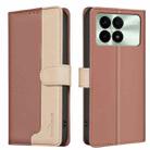 For Xiaomi Redmi K70 / K70 Pro Color Matching RFID Anti-theft Leather Phone Case(Brown) - 1