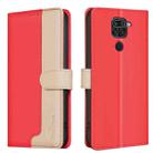 For Xiaomi Redmi 10X 4G / Note 9 Color Matching RFID Anti-theft Leather Phone Case(Red) - 1