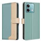 For Xiaomi Redmi Note 13 4G Global Color Matching RFID Anti-theft Leather Phone Case(Green) - 1