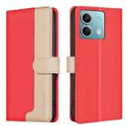 For Xiaomi Redmi Note 13 5G Color Matching RFID Anti-theft Leather Phone Case(Red) - 1