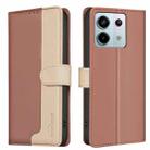 For Xiaomi Redmi Note 13 Pro 4G Global Color Matching RFID Anti-theft Leather Phone Case(Brown) - 1