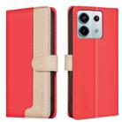 For Xiaomi Redmi Note 13 Pro 4G Global Color Matching RFID Anti-theft Leather Phone Case(Red) - 1