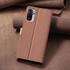 For Xiaomi Redmi Note 10 4G / 10S Color Matching RFID Anti-theft Leather Phone Case(Brown) - 3
