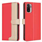 For Xiaomi Redmi Note 10 4G / 10S Color Matching RFID Anti-theft Leather Phone Case(Red) - 1