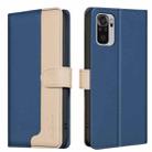 For Xiaomi Redmi Note 10 4G / 10S Color Matching RFID Anti-theft Leather Phone Case(Blue) - 1