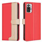 For Xiaomi Redmi Note 10 Pro / 10 Pro Max Color Matching RFID Anti-theft Leather Phone Case(Red) - 1