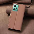 For Xiaomi Redmi Note 12 5G Global / Poco X5 Color Matching RFID Anti-theft Leather Phone Case(Brown) - 3