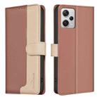 For Xiaomi Redmi Note 12 Pro+ Global Color Matching RFID Anti-theft Leather Phone Case(Brown) - 1