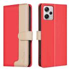 For Xiaomi Redmi Note 12 Pro+ Global Color Matching RFID Anti-theft Leather Phone Case(Red) - 1