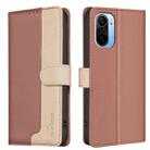 For Xiaomi Redmi K40 / K40 Pro Color Matching RFID Anti-theft Leather Phone Case(Brown) - 1