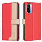 For Xiaomi Redmi K40 / K40 Pro Color Matching RFID Anti-theft Leather Phone Case(Red) - 1