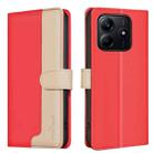 For Redmi Note 14 5G Color Matching RFID Anti-theft Leather Phone Case(Red) - 1