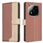 For Redmi Note 14 Pro / Note 14 Pro+ Color Matching RFID Anti-theft Leather Phone Case(Brown) - 1