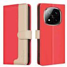 For Redmi Note 14 Pro 5G / Note 14 Pro+ 5G Color Matching RFID Anti-theft Leather Phone Case(Red) - 1