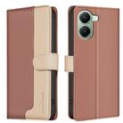 For Redmi Turbo 4 Color Matching RFID Anti-theft Leather Phone Case(Brown) - 1