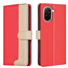 For Redmi A5 4G 171.7mm Color Matching RFID Anti-theft Leather Phone Case(Red) - 1