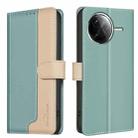 For Redmi K80 / K80 Pro Color Matching RFID Anti-theft Leather Phone Case(Green) - 1