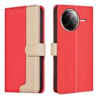 For Redmi K80 / K80 Pro Color Matching RFID Anti-theft Leather Phone Case(Red) - 1