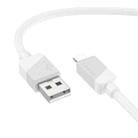 Borofone BX107 2.4A USB-A to 8 Pin Fast Charge Data Cable, Length:1m(White) - 1