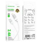 Borofone BX107 2.4A USB-A to 8 Pin Fast Charge Data Cable, Length:1m(White) - 3