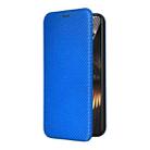 For Xiaomi Redmi Turbo 3 / Poco F6 Carbon Fiber Texture Flip Leather Phone Case(Blue) - 2