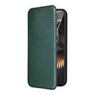 For Xiaomi Redmi Turbo 3 / Poco F6 Carbon Fiber Texture Flip Leather Phone Case(Green) - 2