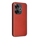 For Xiaomi Redmi Turbo 3 / Poco F6 Carbon Fiber Texture Flip Leather Phone Case(Brown) - 3